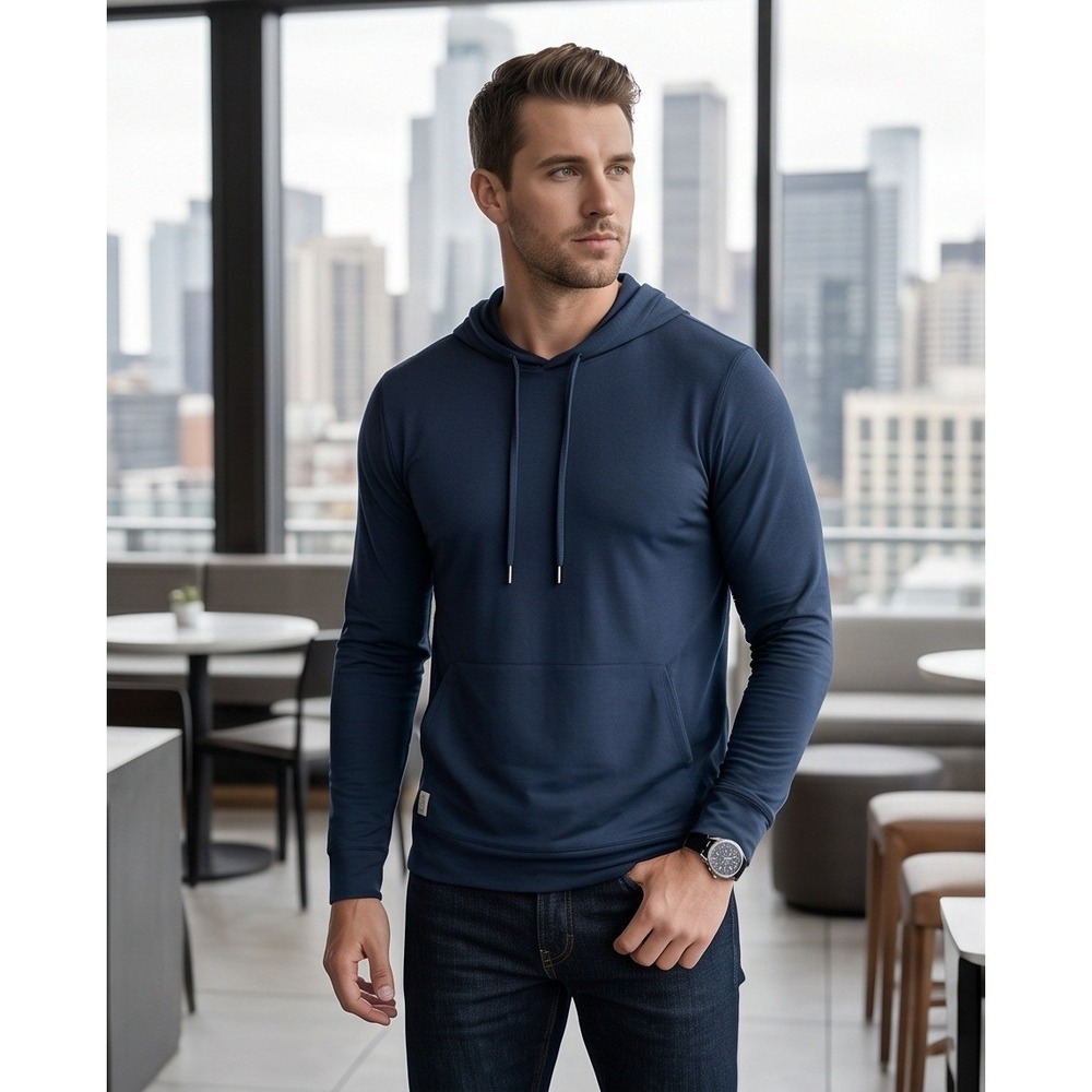 Pendleton Mens L Rashguard Hoodie Dress Blues Navy‎ Blue Large 10076B NWT